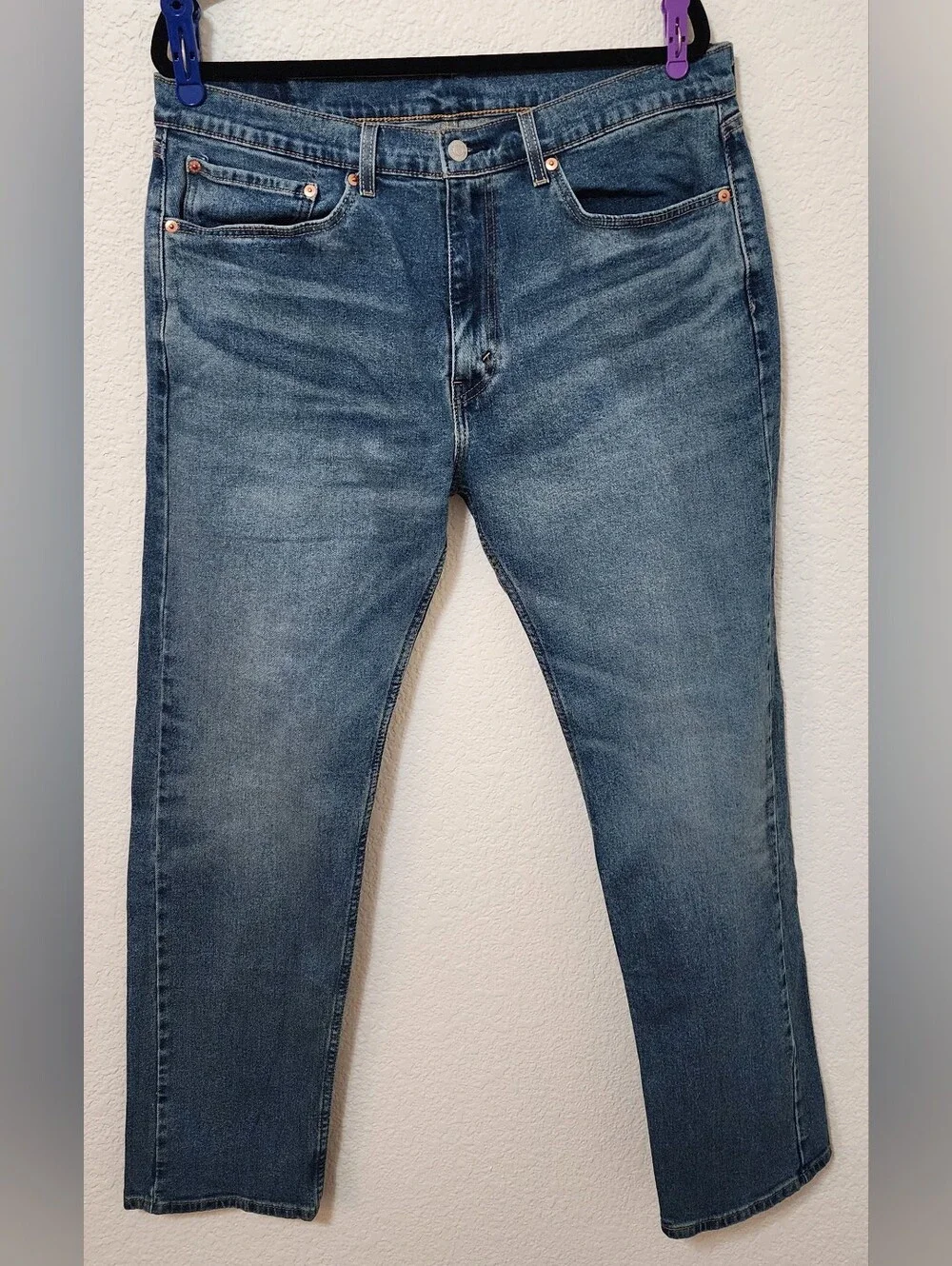 Levi's 505 Regular Fit Straight Leg Jeans Medium Wash Men's Tagged as 36x34